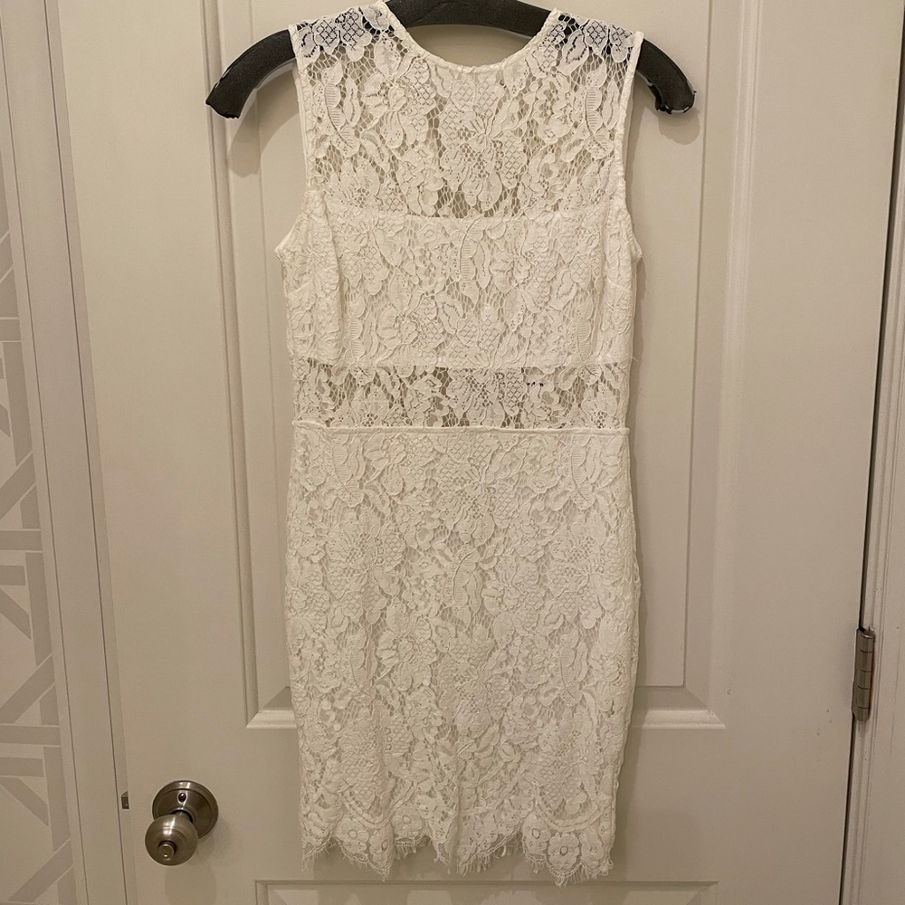 Mini White Lace Dress - Revolve Super Down - Small